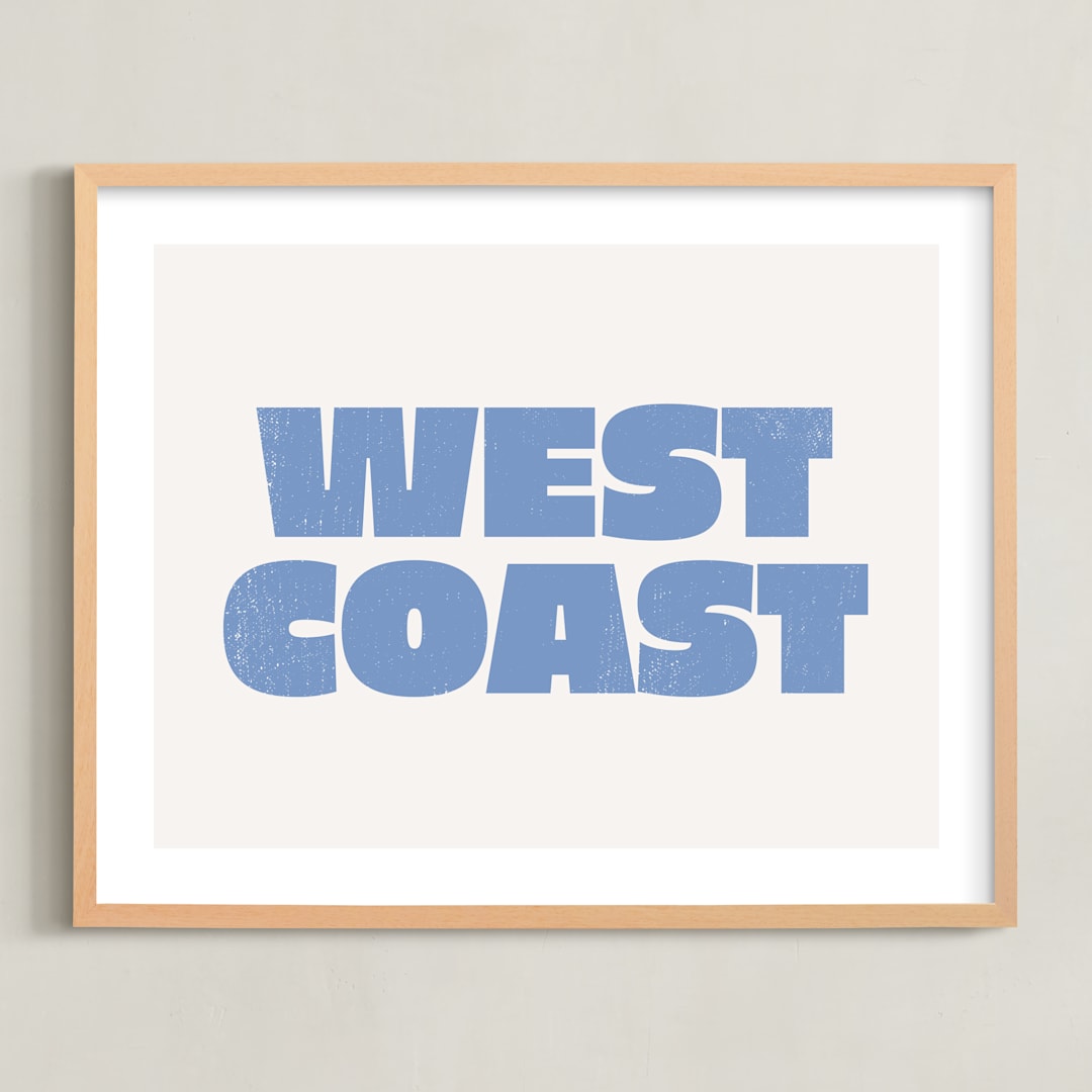 "Coast Vibes III" - Art Print in Coastal Blue by Itsy Belle Studio - Framed
