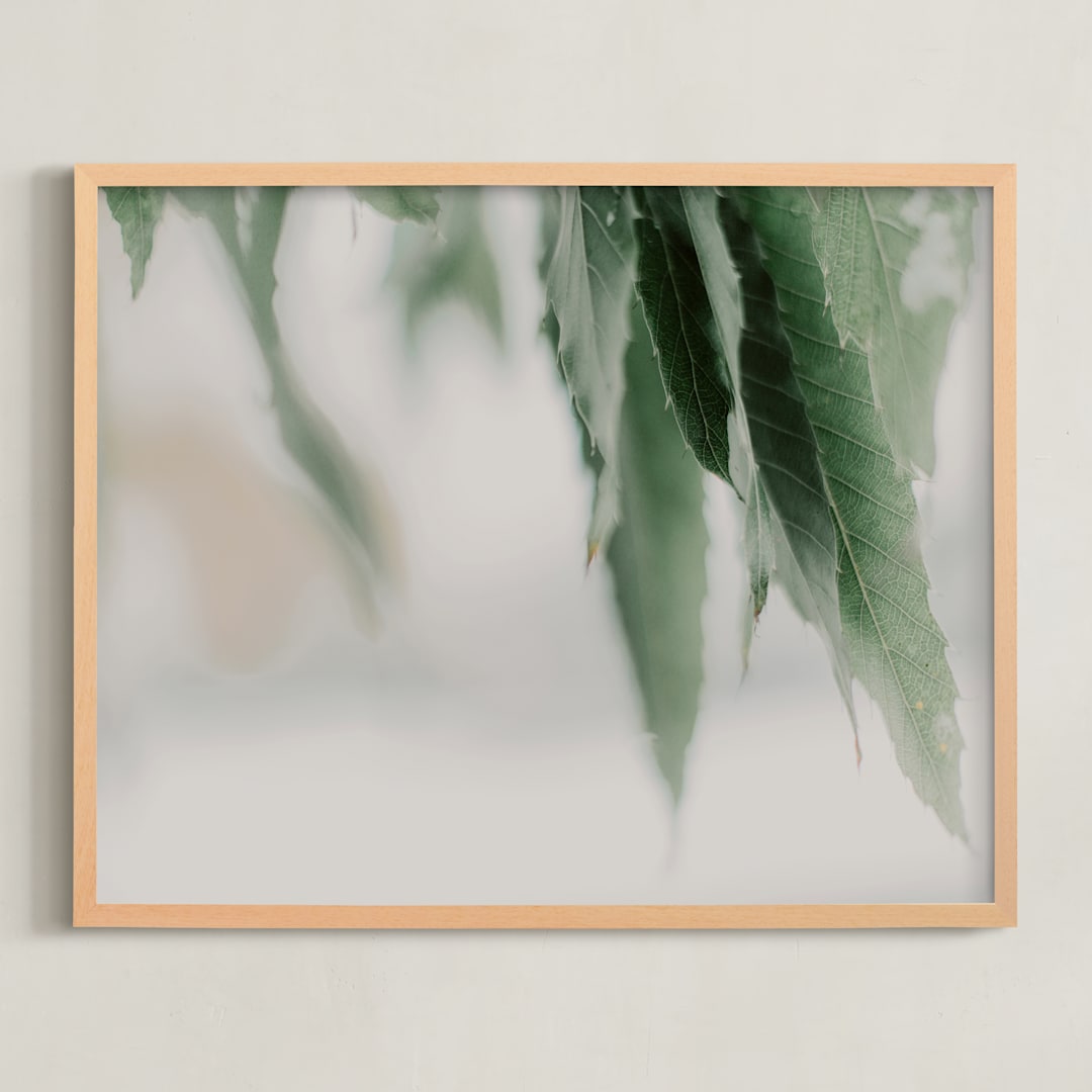 "rustling mist" - Art Print in artichoke green by Alicia Abla - Framed