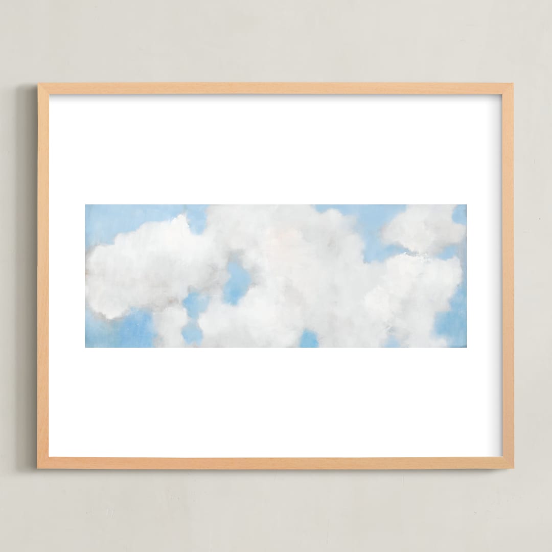 "Cumulus" - Art Print in White by Lynne Millar - Framed