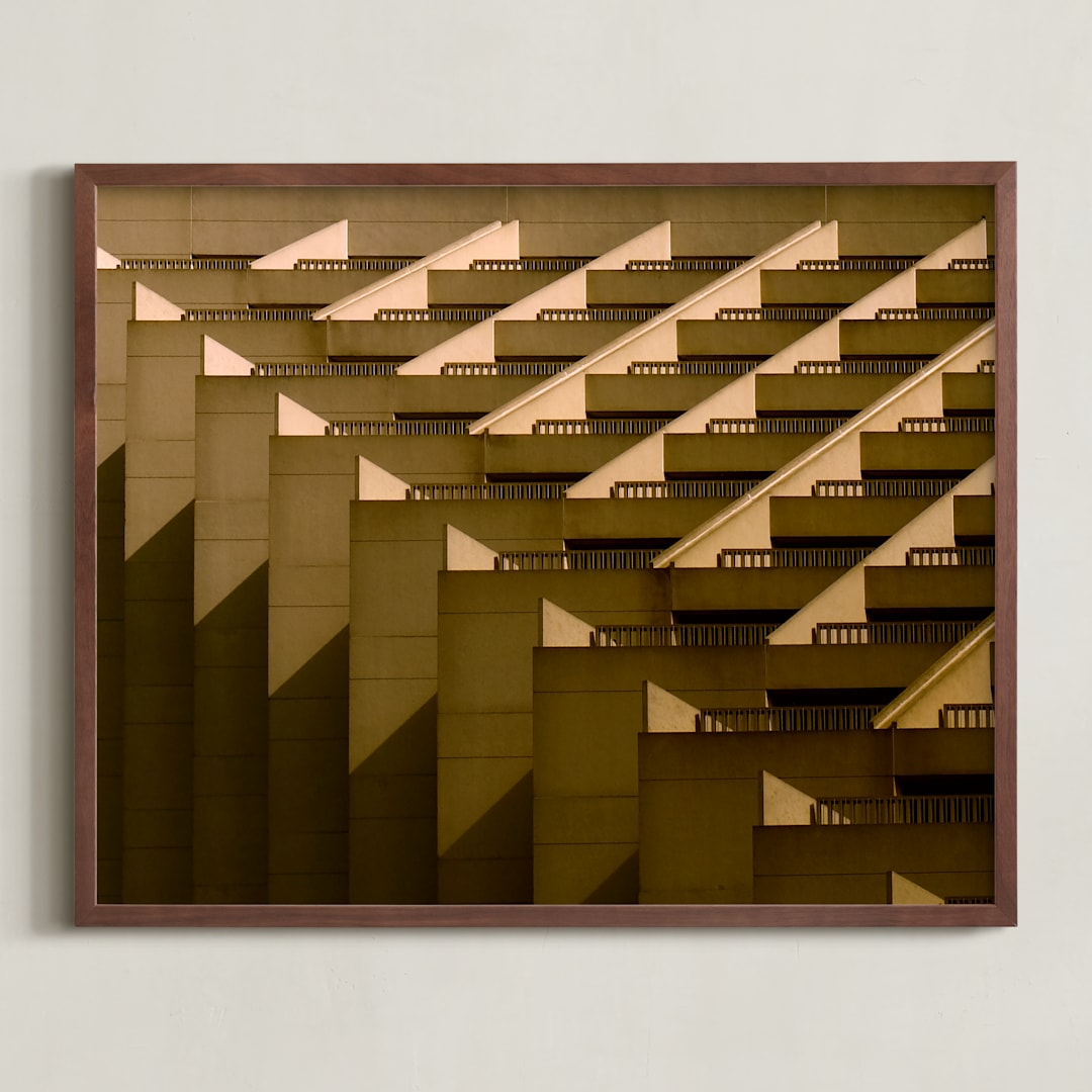 "Shift" - Art Print in Golden by Kimberly Young - Framed