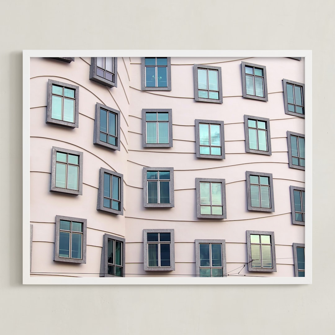 "Windows" - Art Print in Light Pink by Igor - Framed