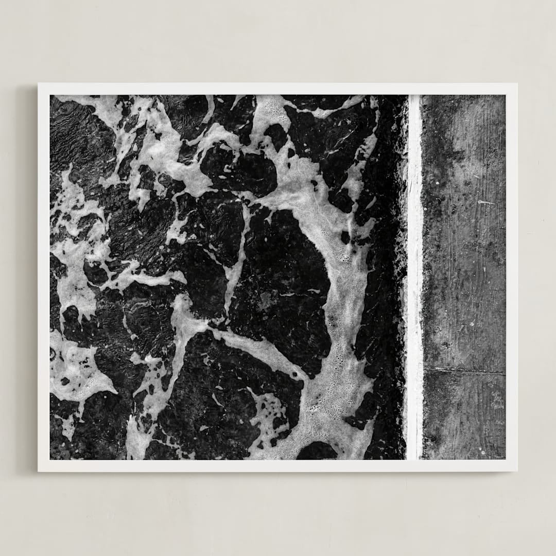 "Foam" - Art Print in Black & White by Stephanie Brown - Framed