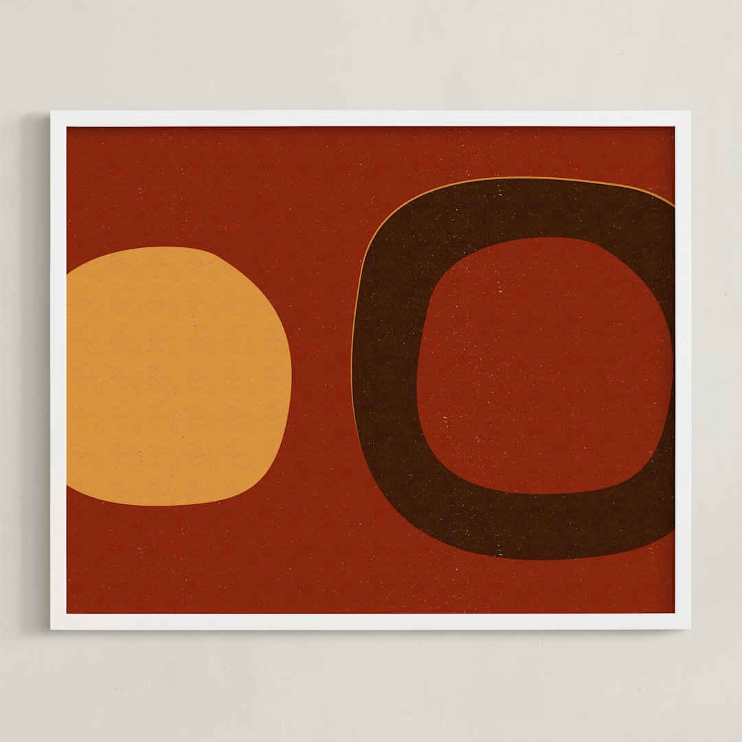 "Circle_08-01- A" - Art Print in Earthy Colors by Alain Castoriano - Framed