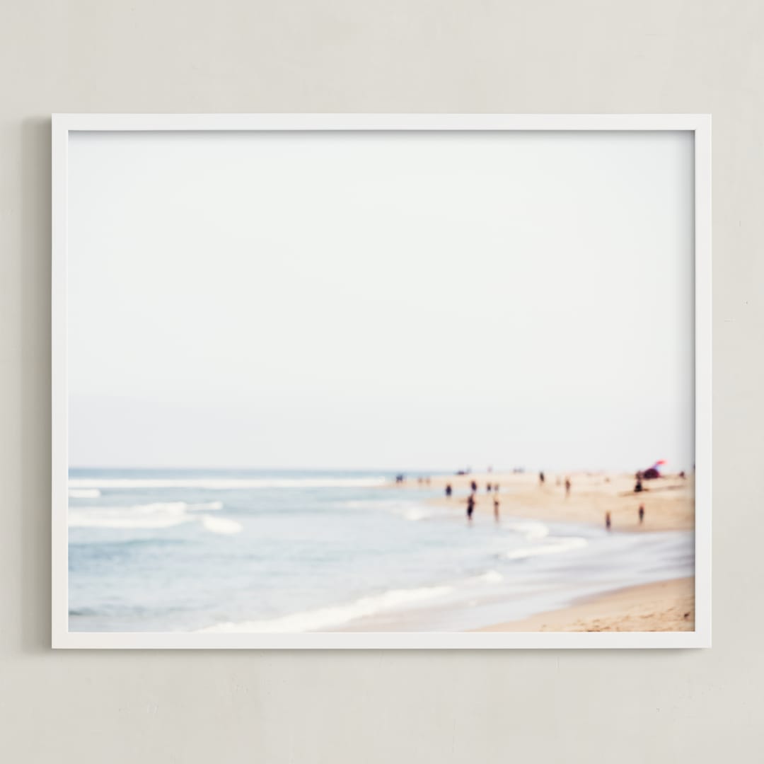 "Malibu" - Art Print in Mist by Vera Mladenovic - Framed