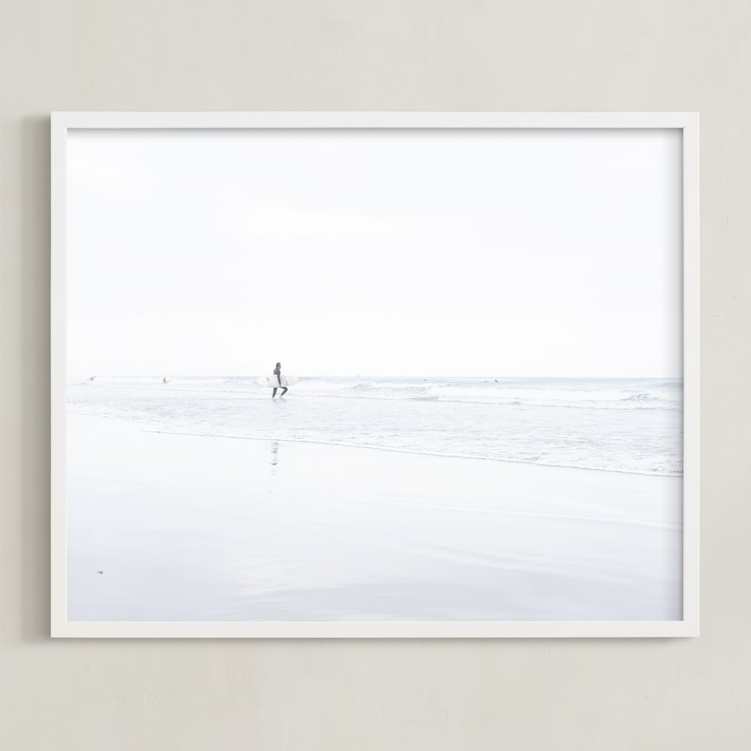 "September West" - Art Print in Fog Blue by Krissy Bengtson - Framed