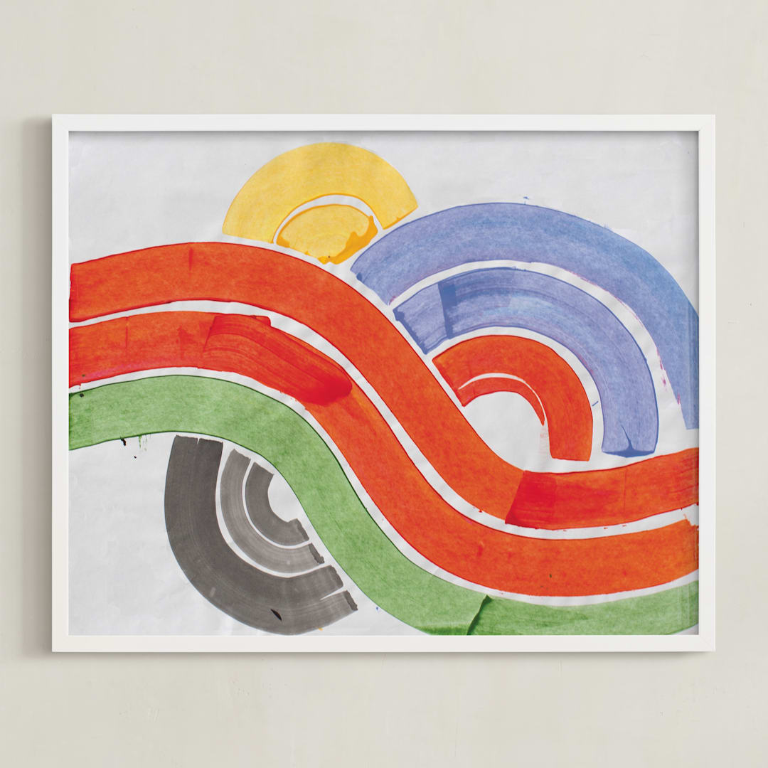 "Big Wave Sm" - Art Print in Multi by Lise Gulassa - Framed