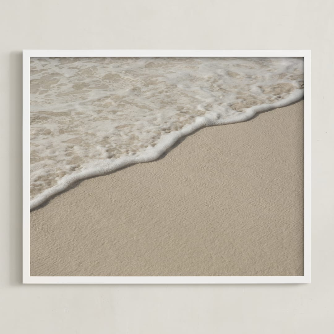 "A Kiss Upon" - Art Print in Natural by DENiSE CREW. - Framed