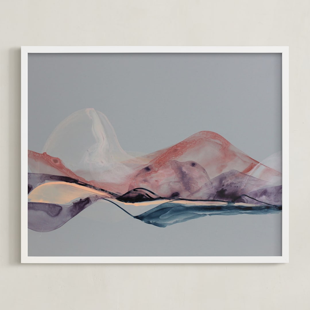 "Across The Lake |" - Art Print in Dove Grey by Synnöve Seidman - Framed