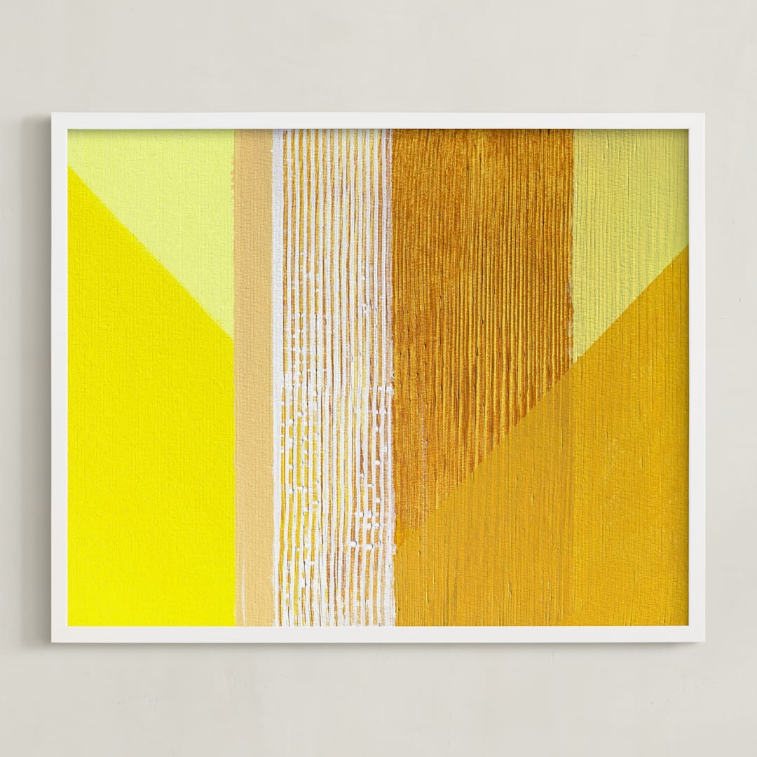 "Hues" - Art Print in Yellows by Jen Florentine - Framed