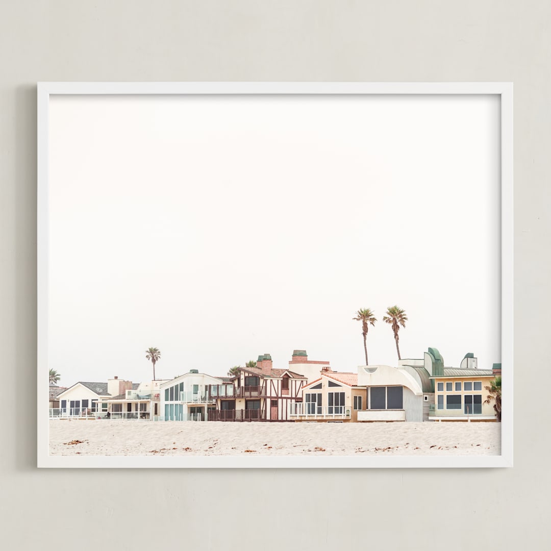 "Beach Houses" - Art Print in beach by Kamala Nahas - Framed