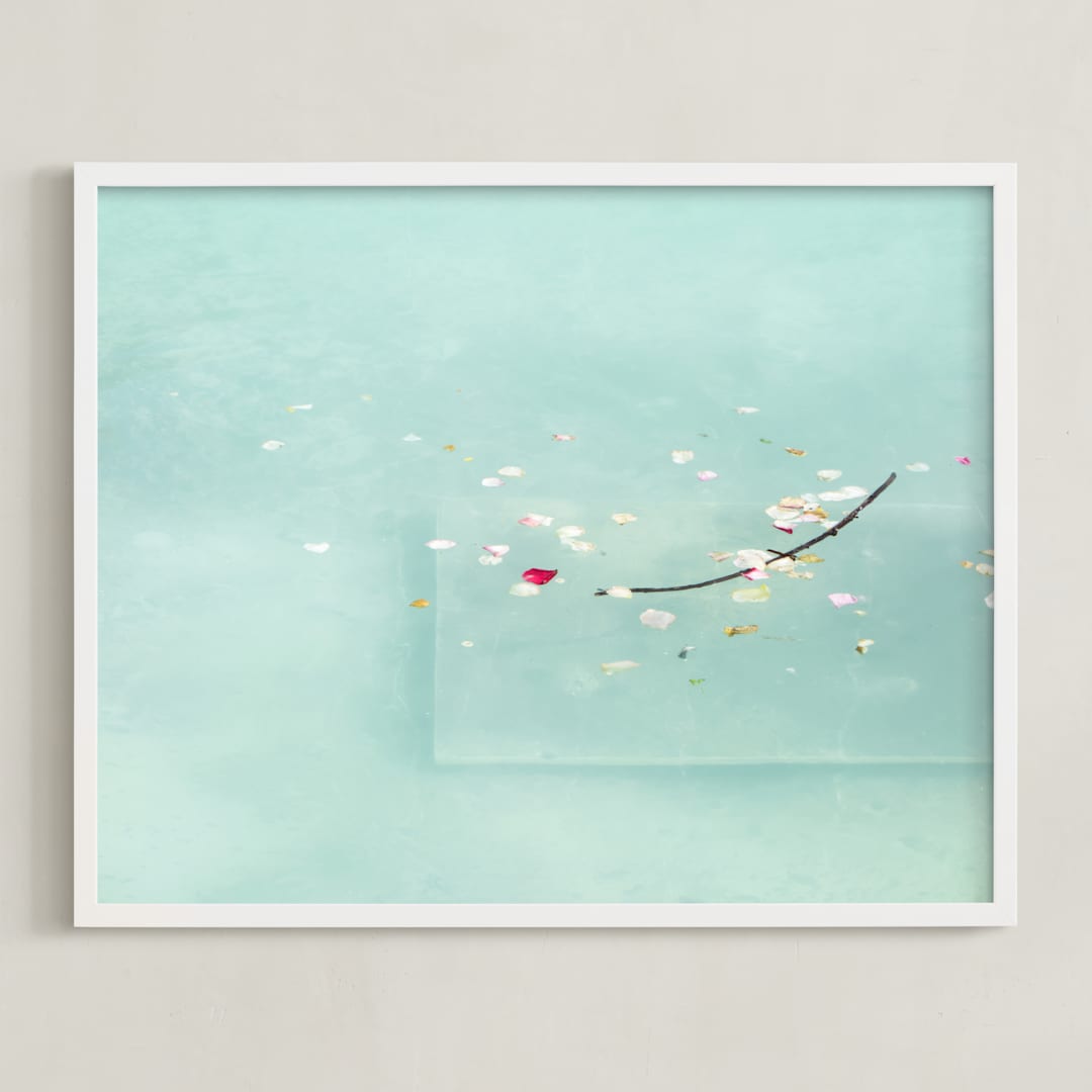 "Floating Treasures" - Art Print in Subtle Mint Green by Lisa Sundin - Framed