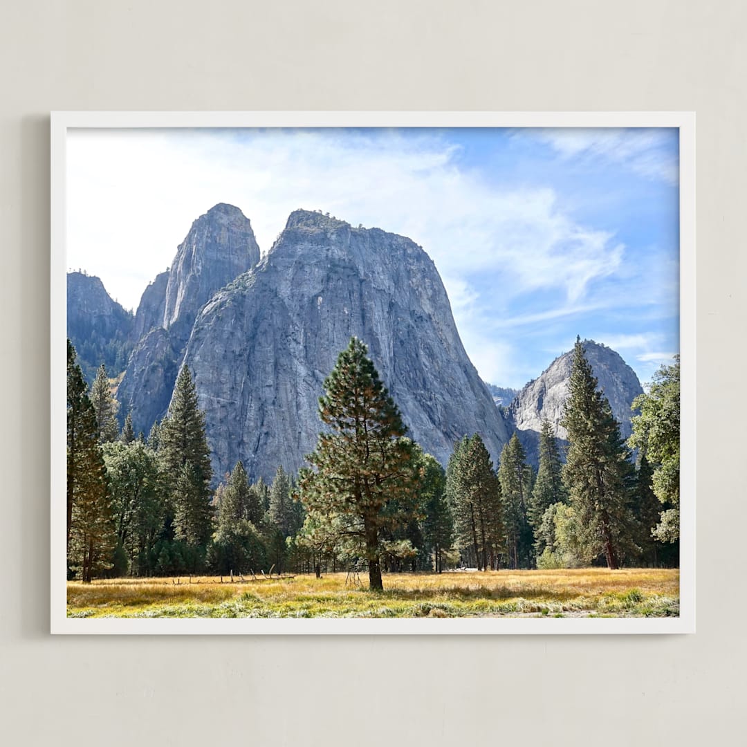 "Yosemite Valley" - Art Print in grey blue granite by Sea and Sky - Framed