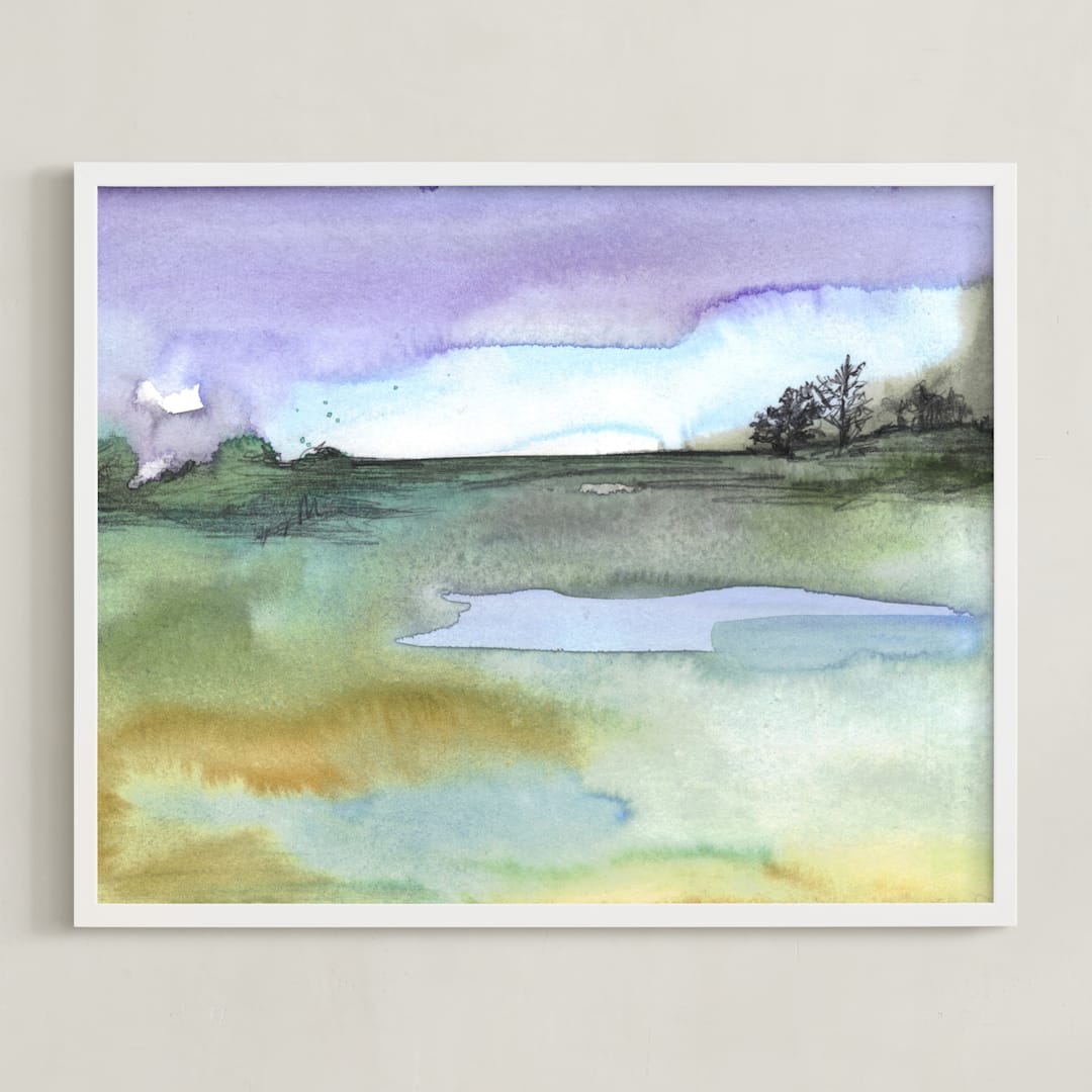 "Lavender Sky" - Art Print in Lavender by Sonal Nathwani - Framed