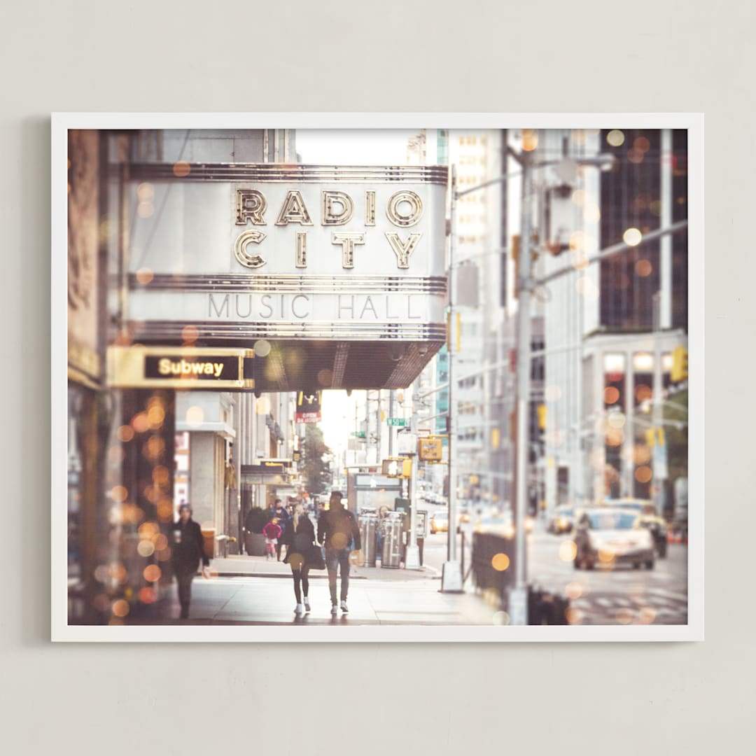 "Radio City Dream" - Art Print in Color by 1885 Atelier - Framed