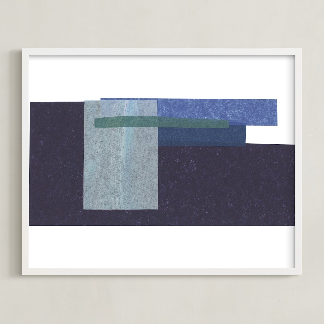 "Waves Crashing" - Art Print in Navy by Marissa Hodges - Framed