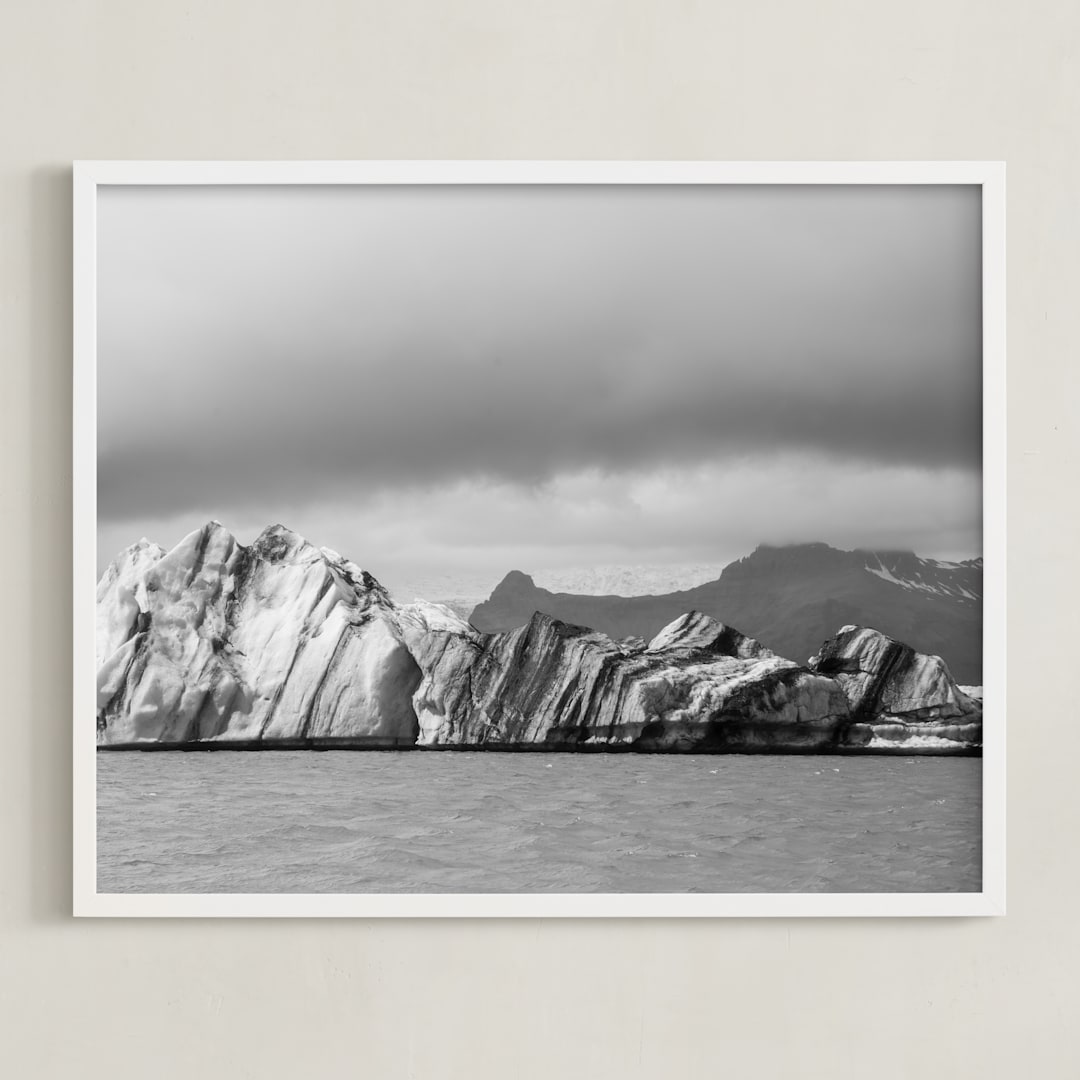 "form of ice #2 " - Art Print in sliver grey by Van Tsao - Framed