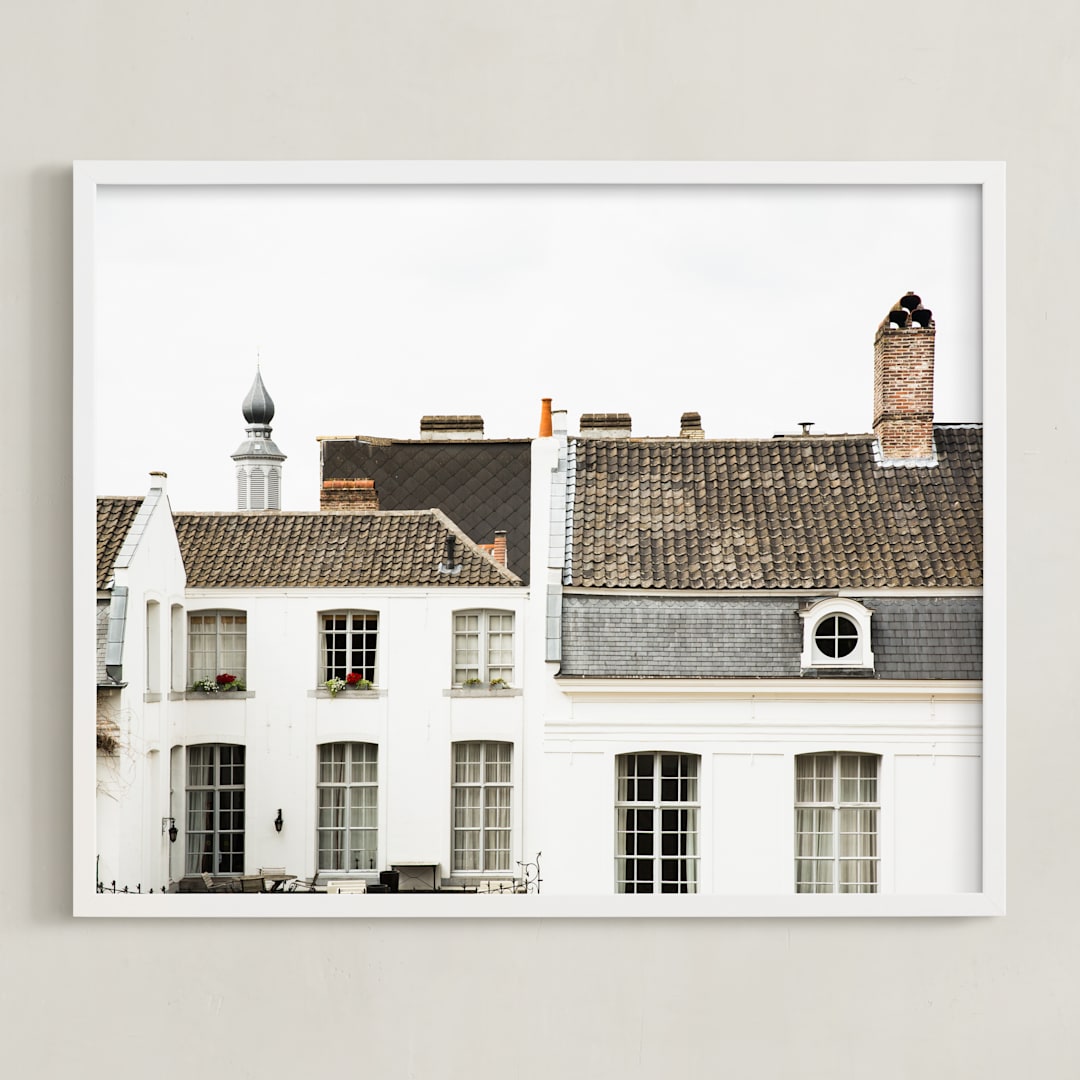"Ghent" - Art Print in Slate by Heather Deffense - Framed