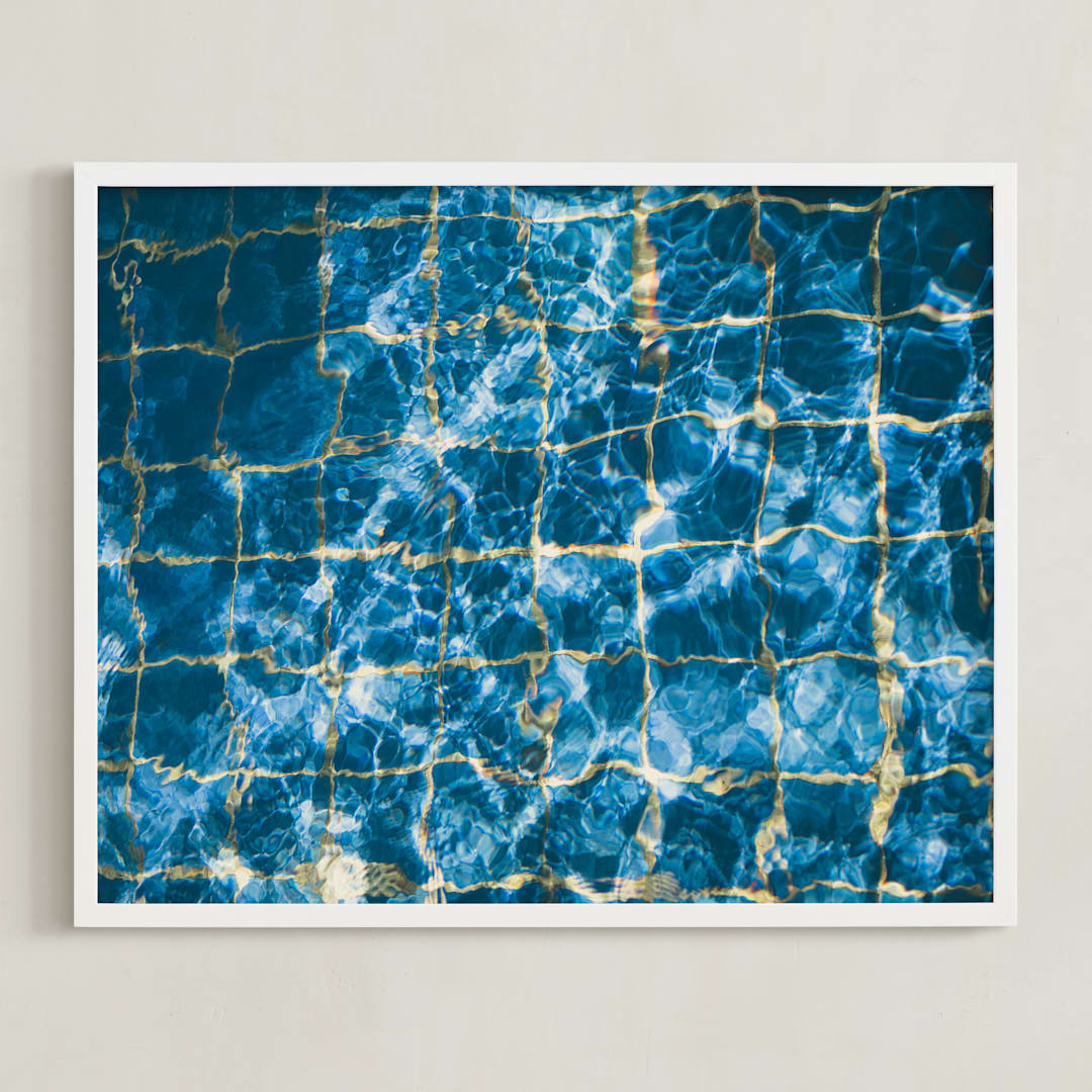 "Dive Right In" - Art Print in Water by Helen Makadia - Framed