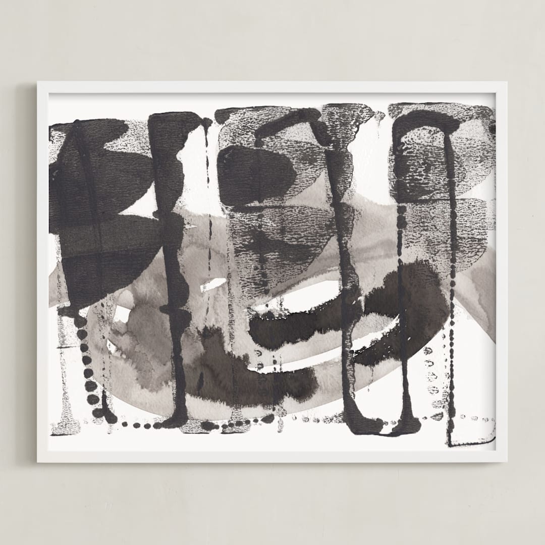 "Slowmotionary" - Art Print in Black by Misty Hughes - Framed