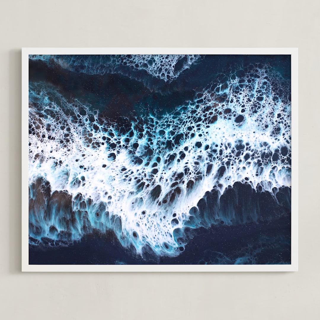 "Crash II" - Art Print in Deep Blue by Christa Dominguez - Framed