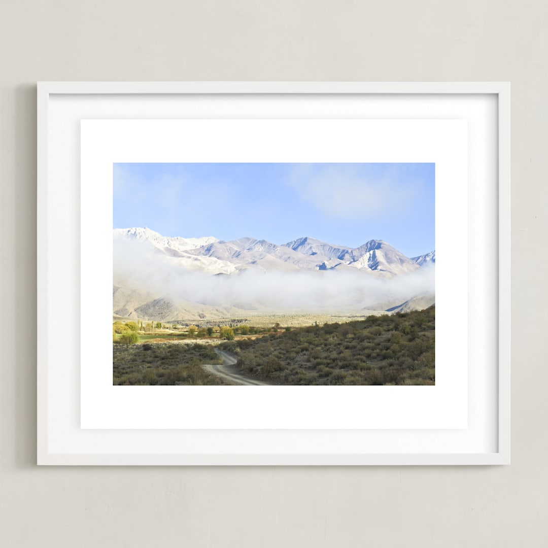 "The day begins 2" - Art Print in Sky Blue by Eliane Lamb - Framed