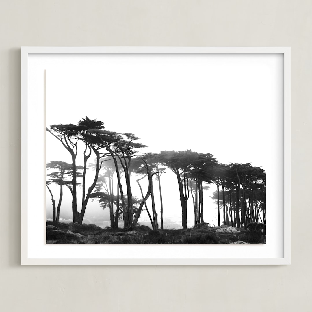 "Lands End" - Art Print in Black & White by Tania Medeiros - Framed