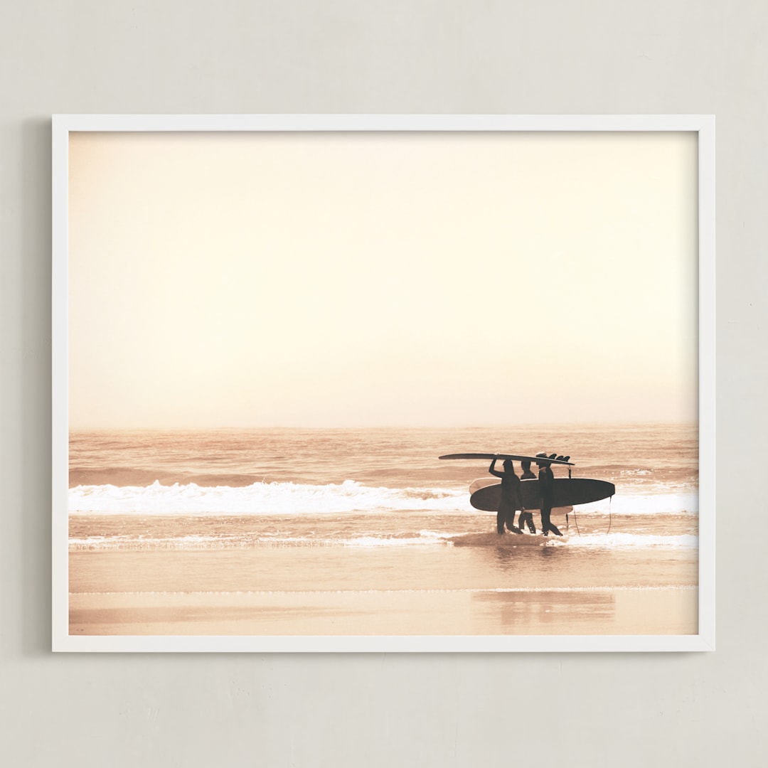 "MEND THE HEART FROM THE SEA + THE SAND " - Art Print in Sandy Shores by Summer Strauch - Framed