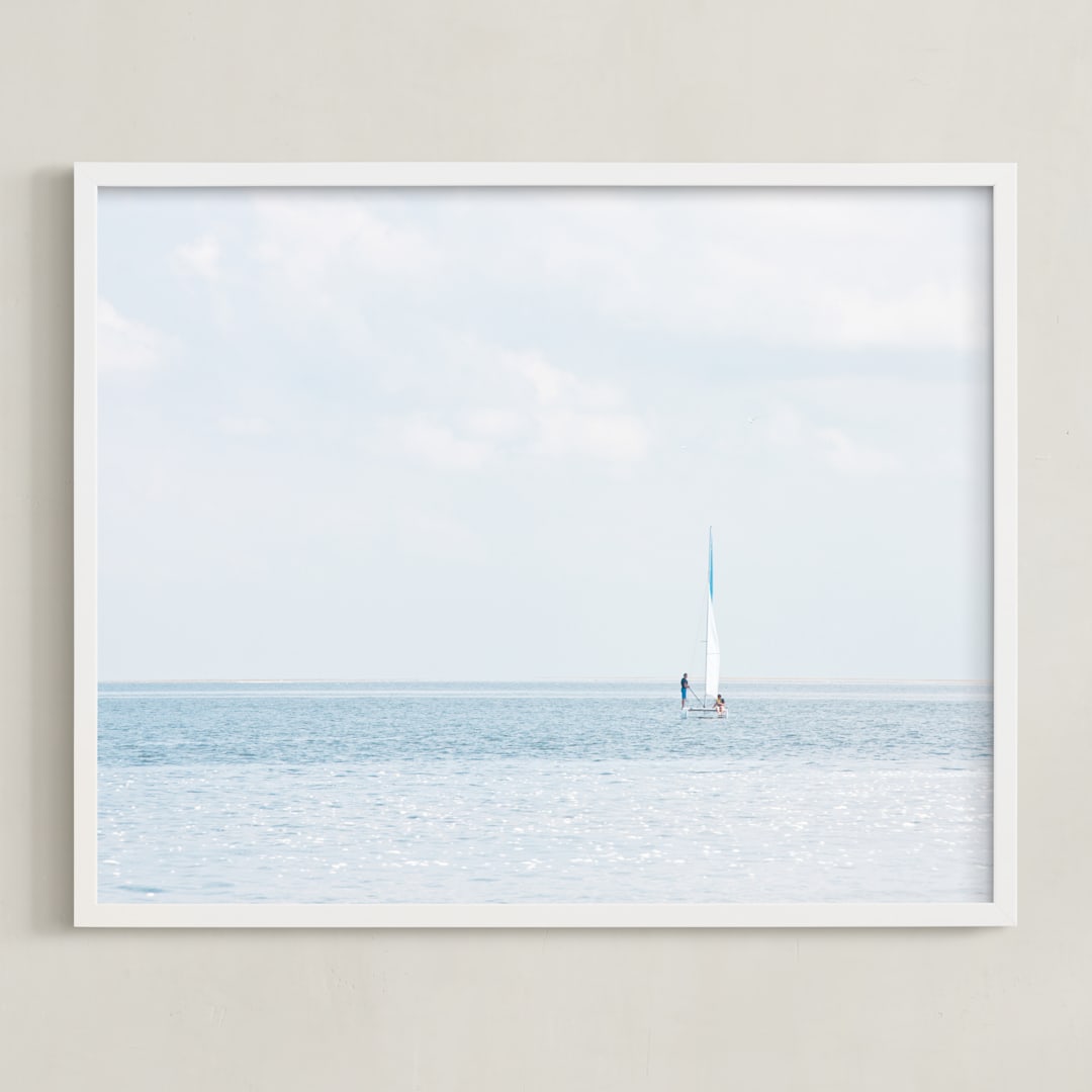 "Aimlessly" - Art Print in Silver Blue by Alexandra Feo - Framed
