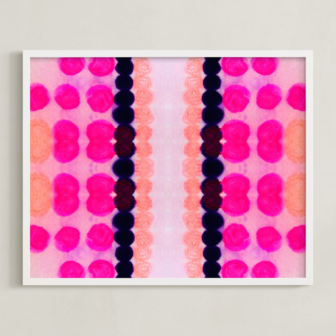 "Still Not Scared" - Art Print in Magenta by HAPI ART - Framed