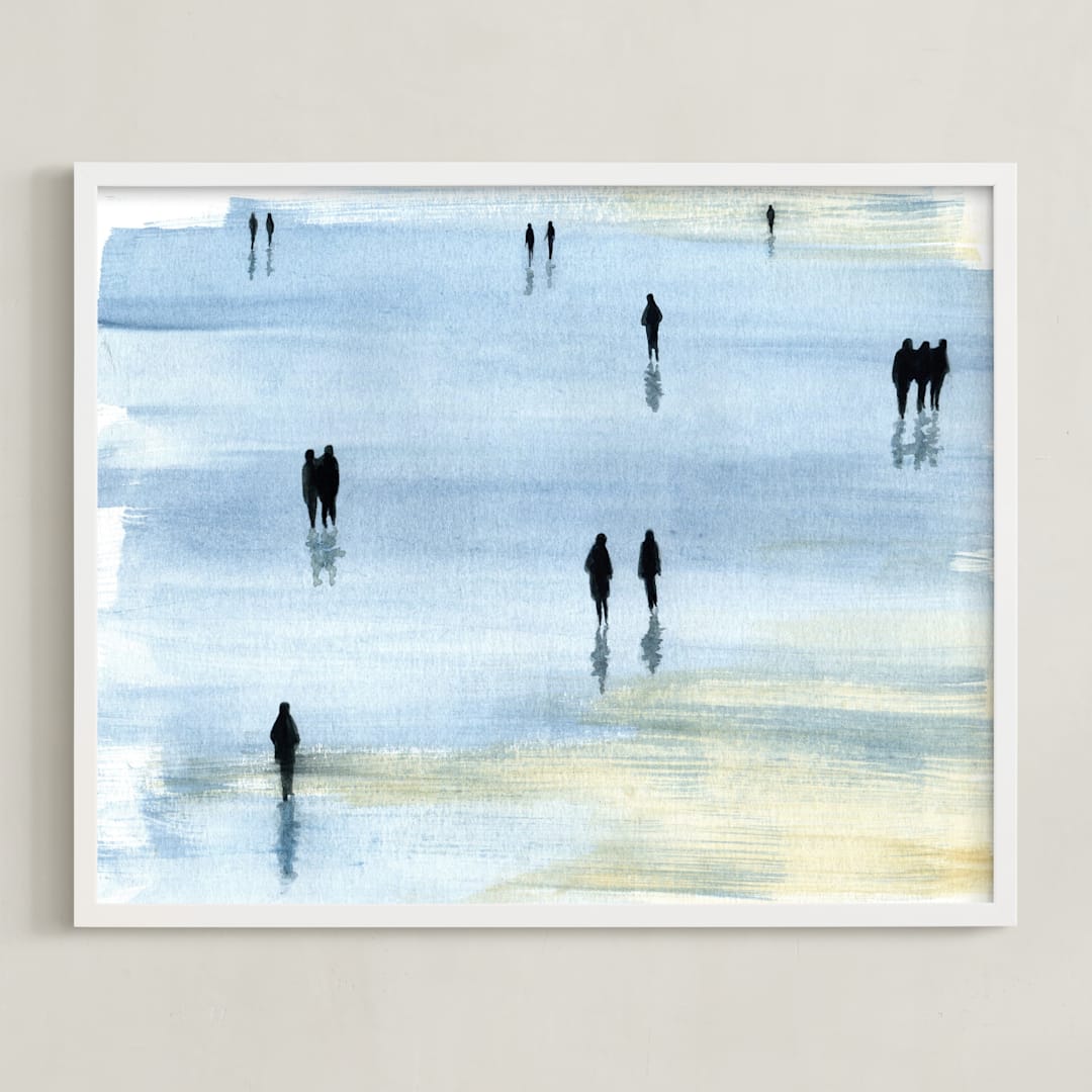 "Nostalgia" - Art Print in Blue sea by Lulaloo - Framed