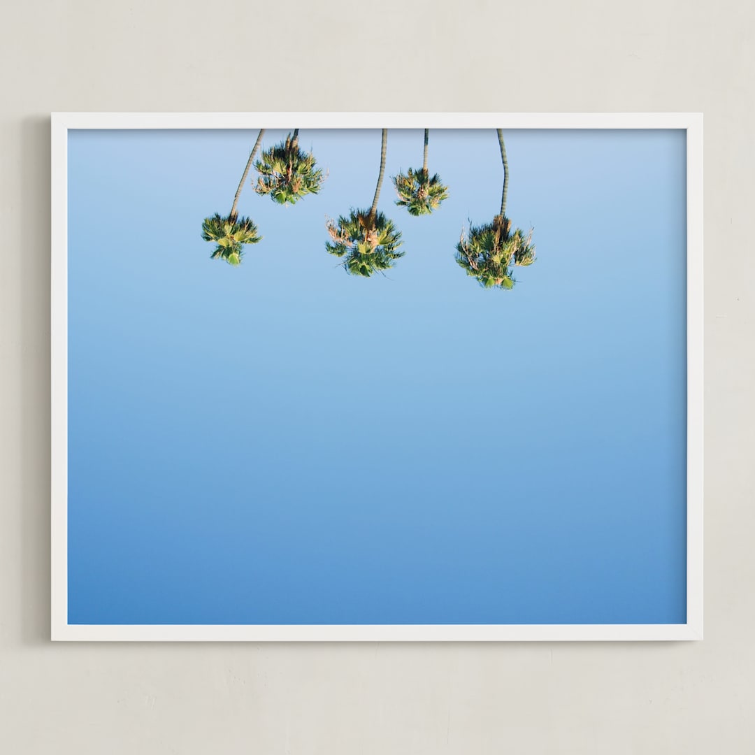 "Upside" - Art Print in Sky Blue by Kitty Seeber - Framed