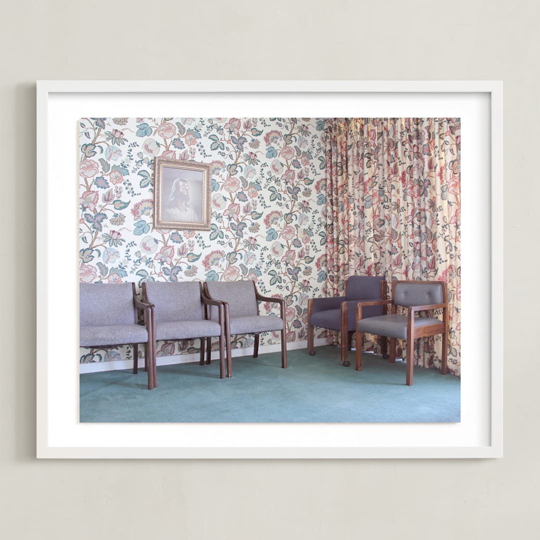 "Waiting Room" - Art Print in Grandma Blue by Julie Grace Immink - Framed