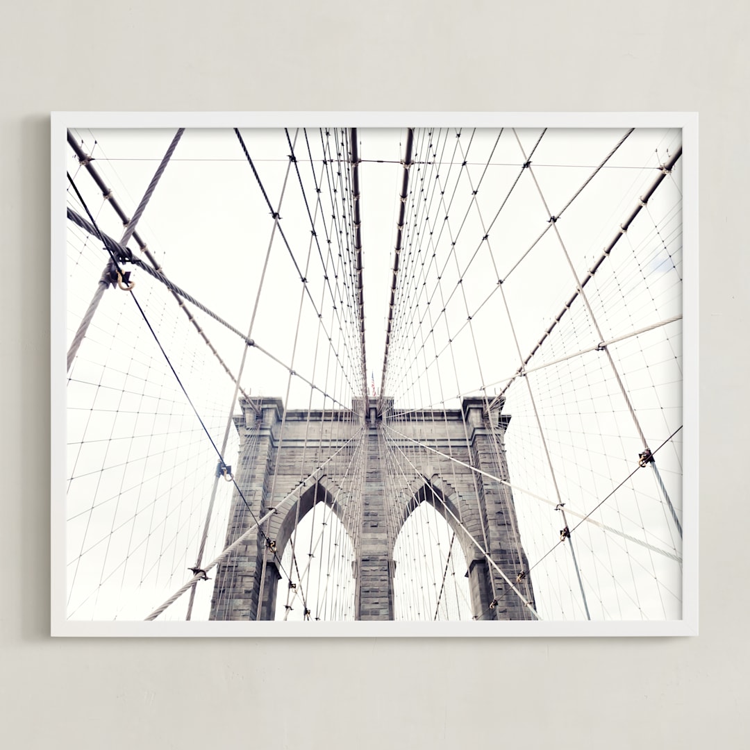 "A Classic" - Art Print in White by Caroline Mint - Framed