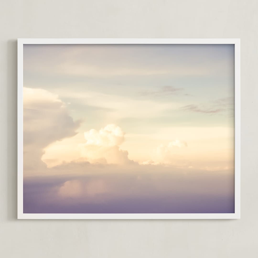 "Flying With Clouds" - Art Print in dreamy by Qing Ji - Framed