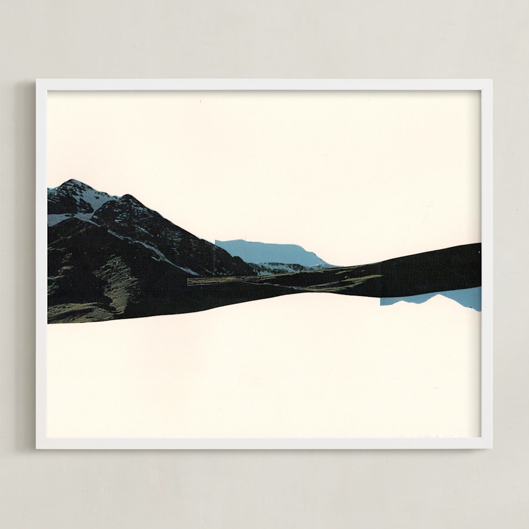 "Spliced Landscape 1" - Art Print in Blue Topaz by Melinda Laszczynski - Framed