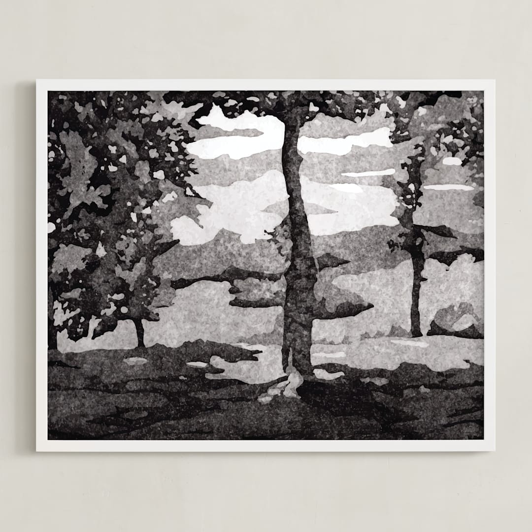 "North Carolina" - Art Print in Black and White by Adelina S. Keenan - Framed