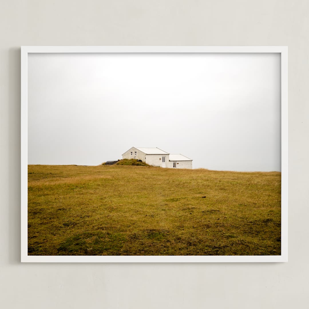 "Shelter" - Art Print in White by Monica Gussow - Framed