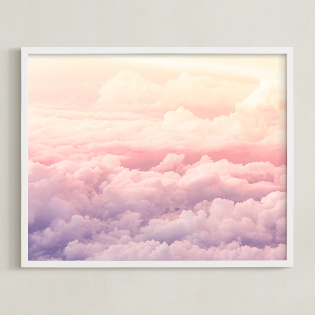 "Cloudscape" - Art Print in Taffy by Rebecca Rueth - Framed