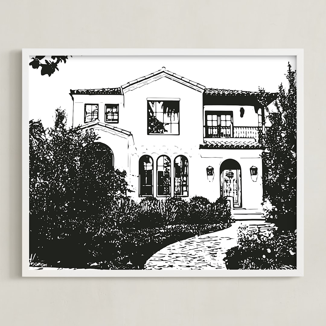 "House: Custom Print" - Custom Print in Black by Minted - Framed