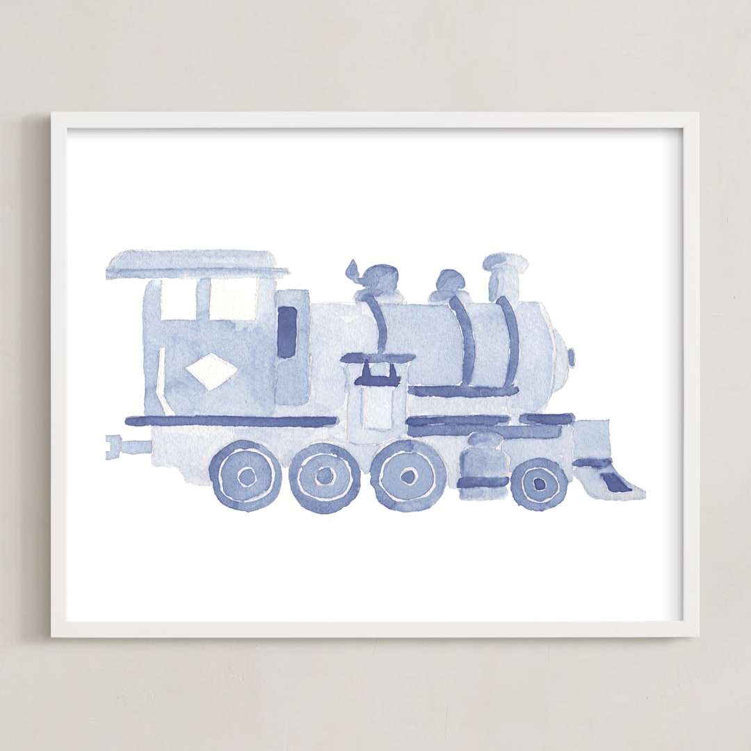 "Little Blue" - Art Print in Powder Blue by Lagniappe Paper - Framed