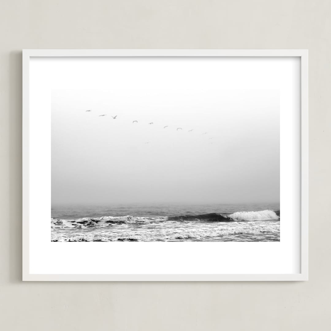 "Drifting Away" - Art Print in Shadow by Three Wings North - Framed