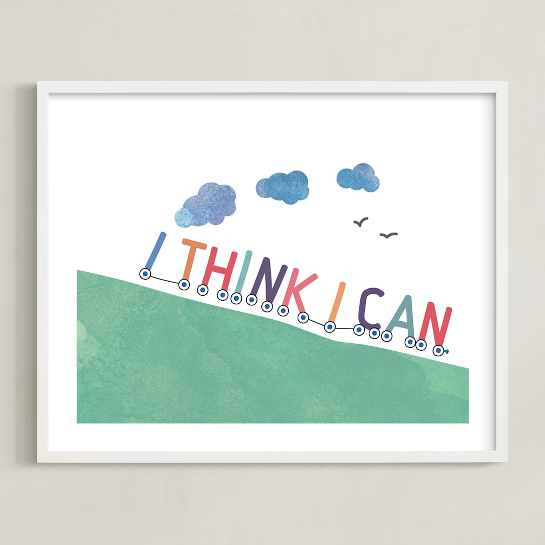 "You can." - Art Print in grass green by R studio - Framed