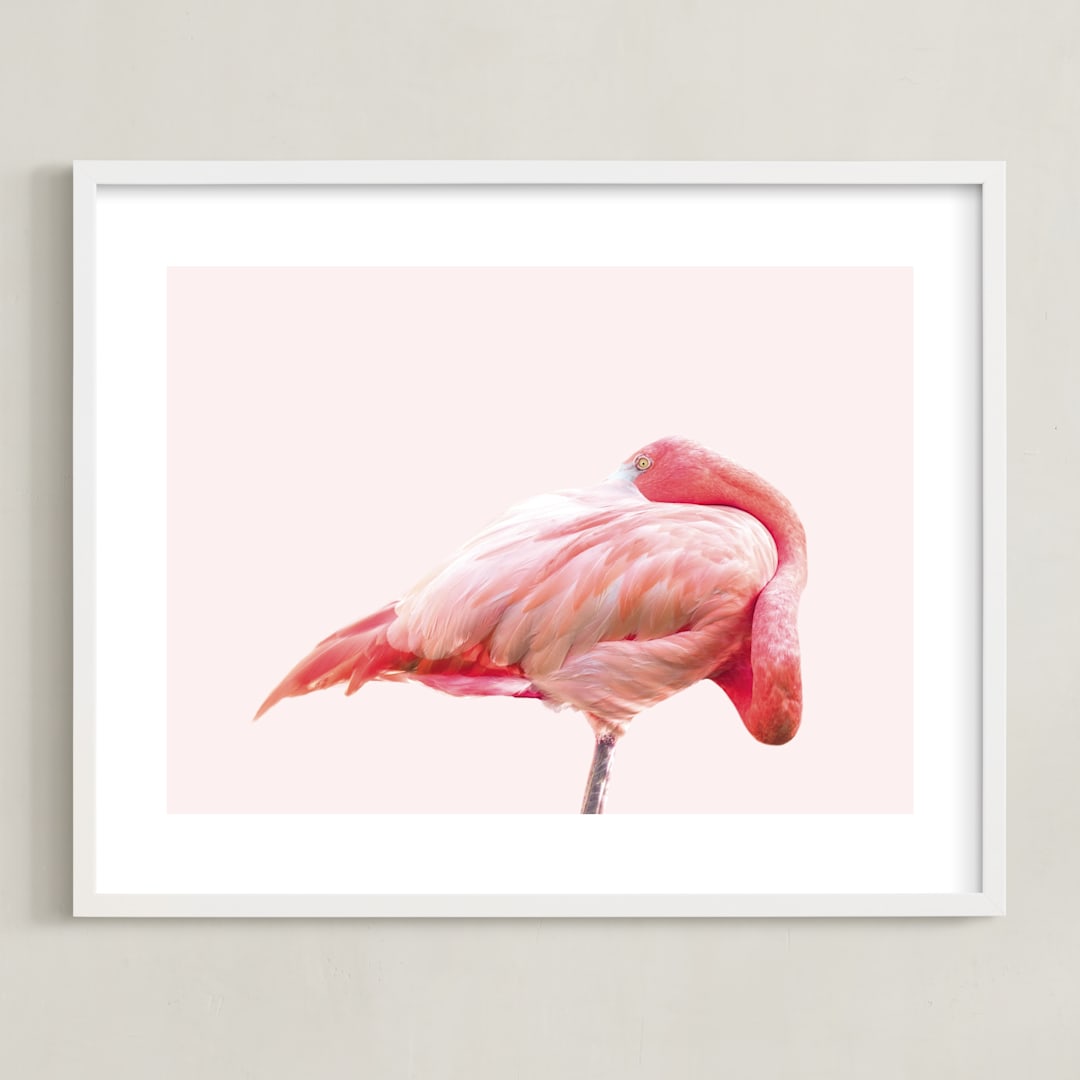 "PINK 3" - Art Print in Elegant Pink by Rega - Framed