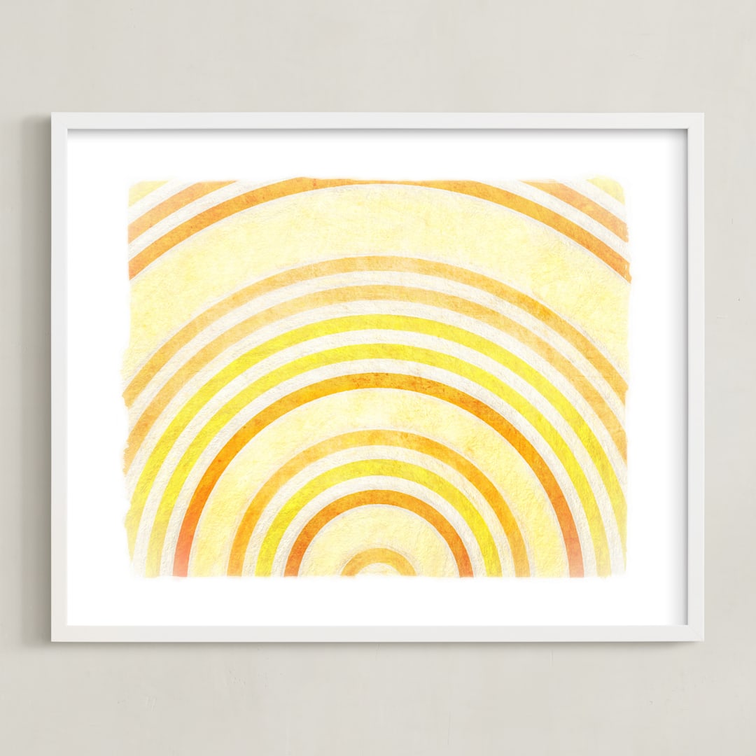 "In The Morning Sun" - Art Print in Yellows by Alex Isaacs Designs - Framed