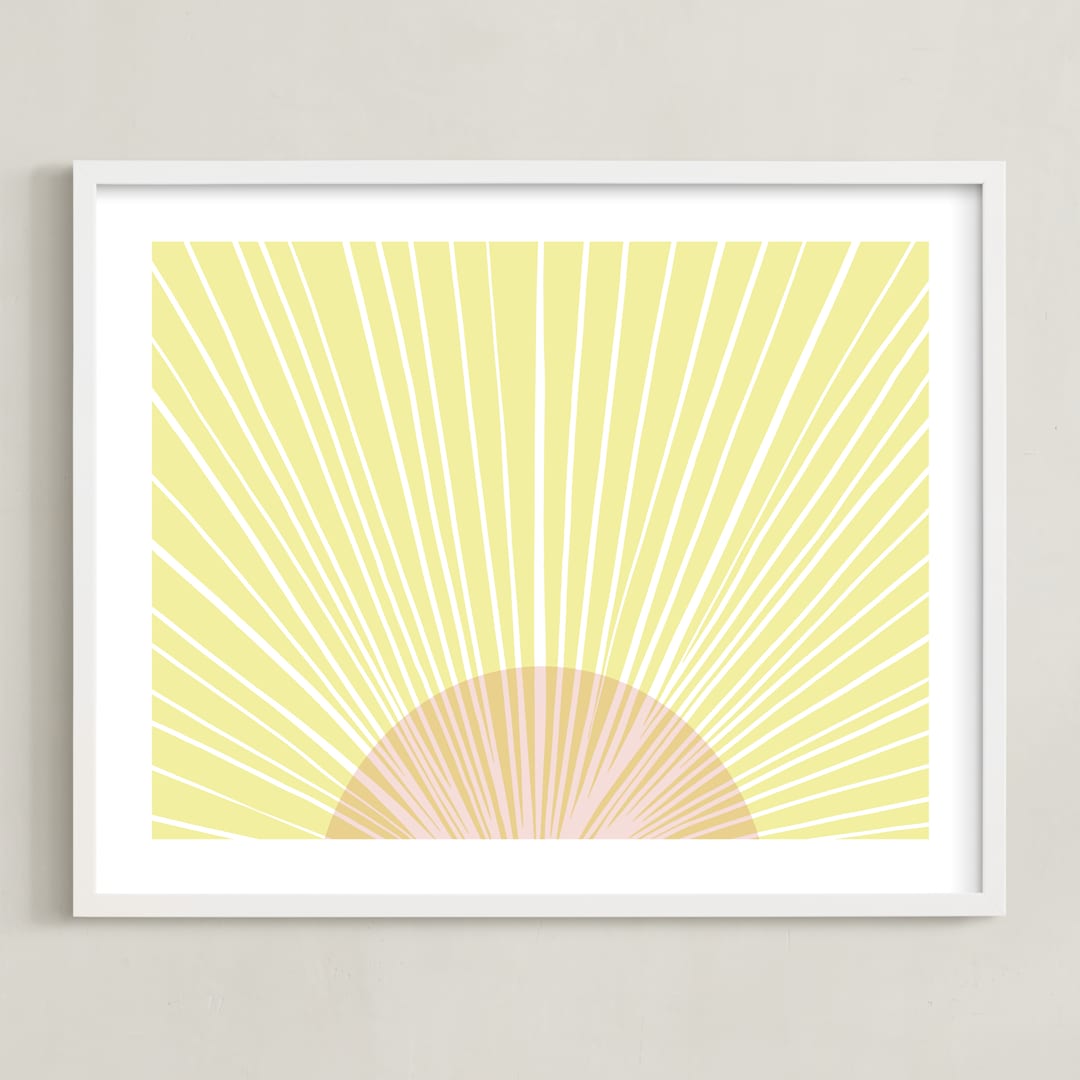 "Pastel Sunrise" - Art Print in Sunshine by Kerry Doyle - Framed