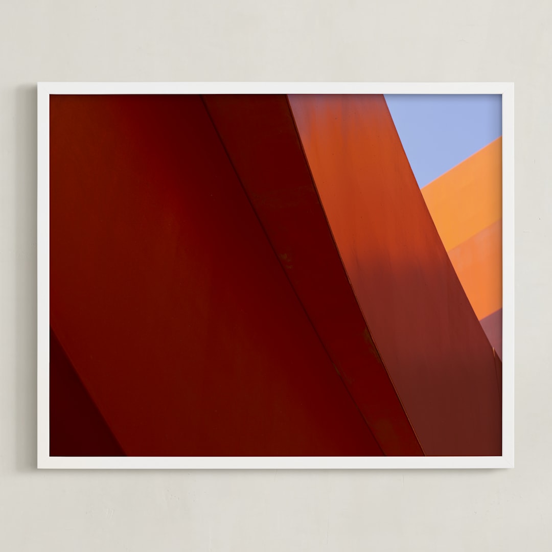 "Flow #1" - Art Print in Dark Red by Tal Paz-Fridman - Framed