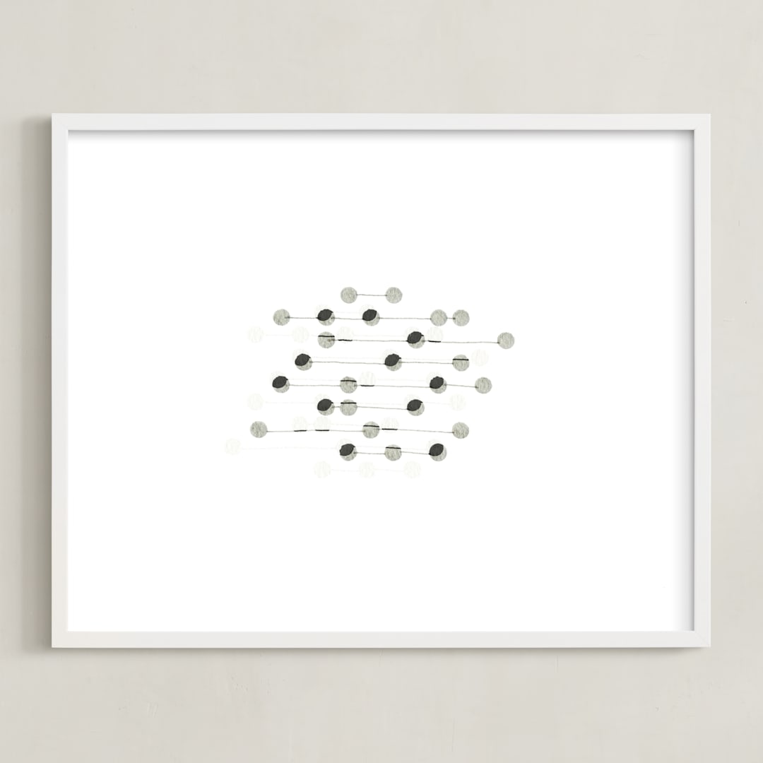 "Abacus 1" - Art Print in Charcoal by Stephanie Nowotarski - Framed