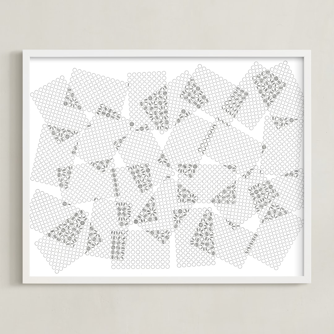 "Popular Sentiment" - Art Print in Charcoal by Stephanie Nowotarski - Framed
