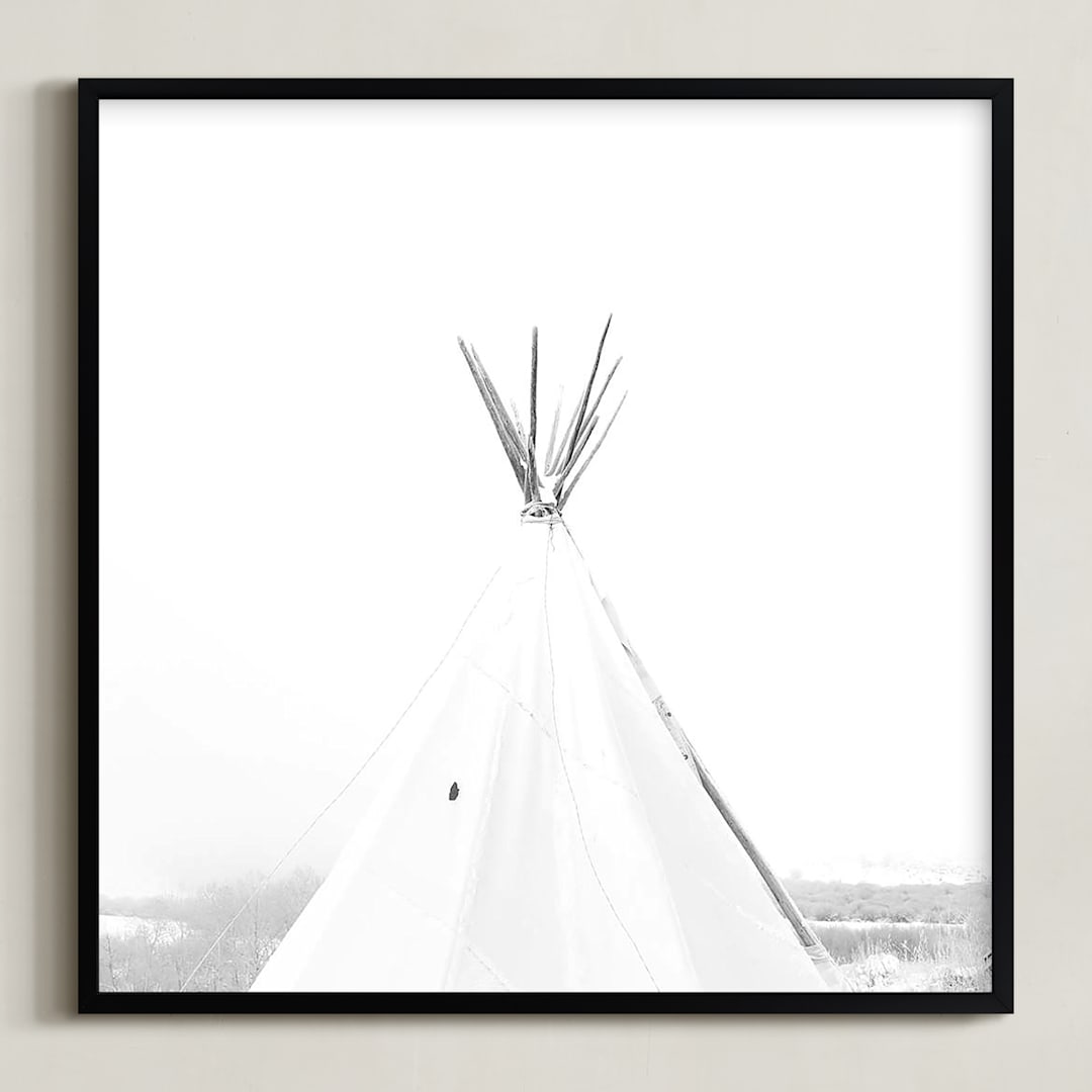 "Dwell in Possibility" - Art Print in Black and White by Land Collioure Le Coq - Framed