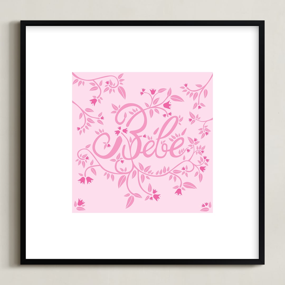"Bebes" - Art Print in Petal Pink by Tereza Šašinková Lukášová - Framed
